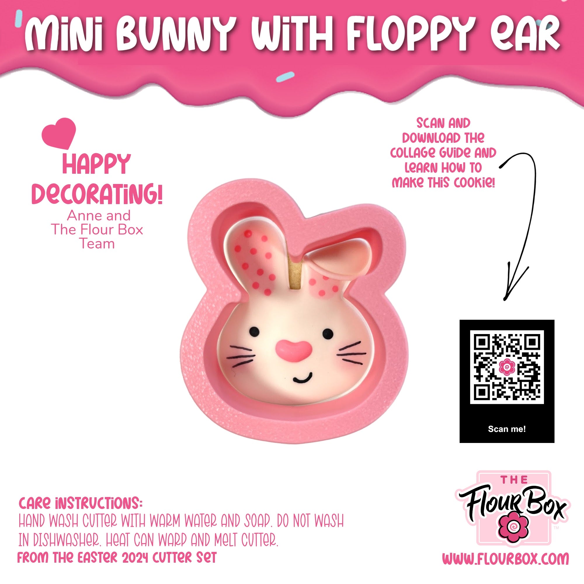 MINI Bunny with Floppy Ear Cookie Cutter – The Flour Box