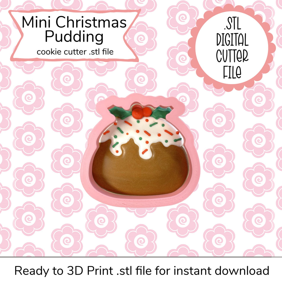 Mini Christmas Pudding STL Cutter File (digital file)