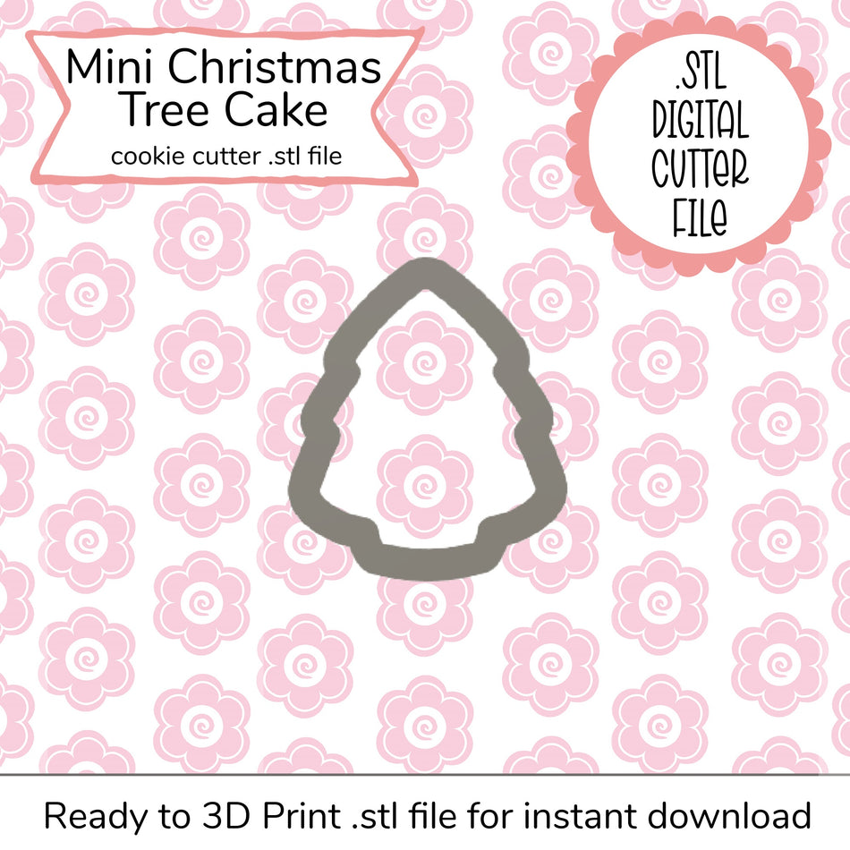 Mini Christmas Tree Cake STL Cutter File (digital file)