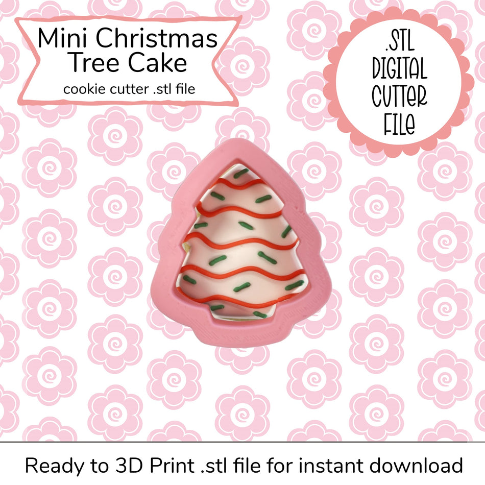 Mini Christmas Tree Cake STL Cutter File (digital file)