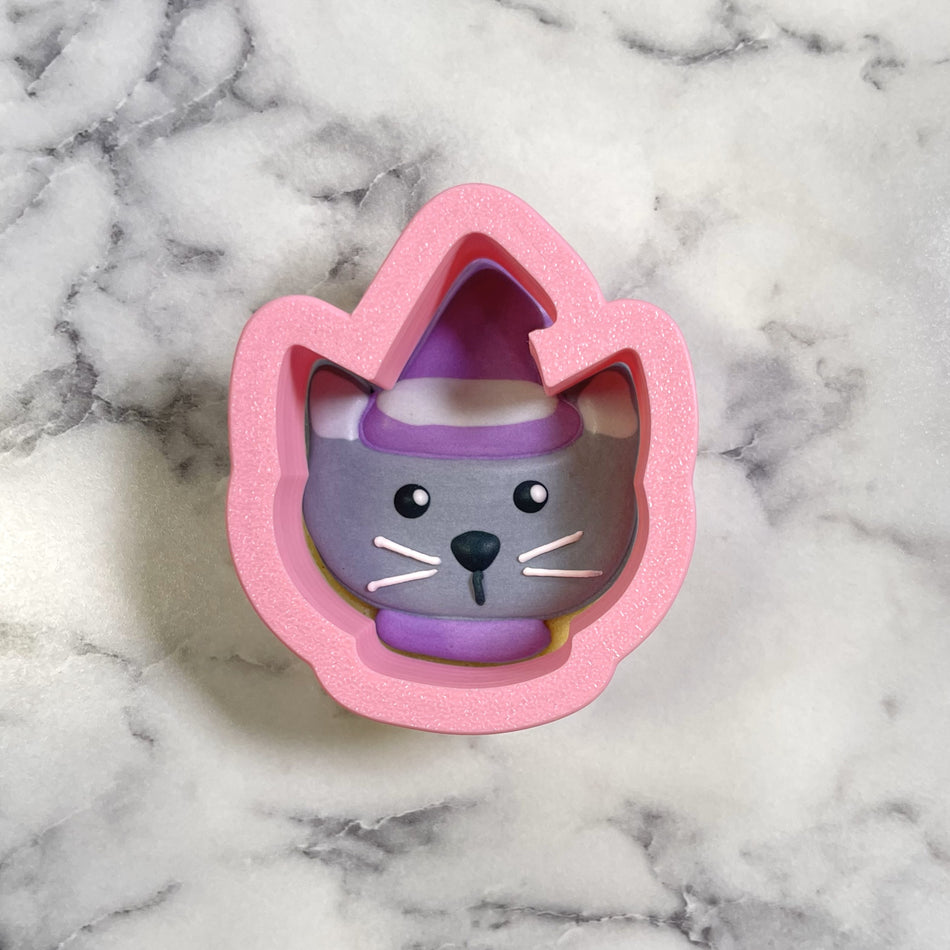 Mini Cute Chubby Cat Witch Cookie Cutter