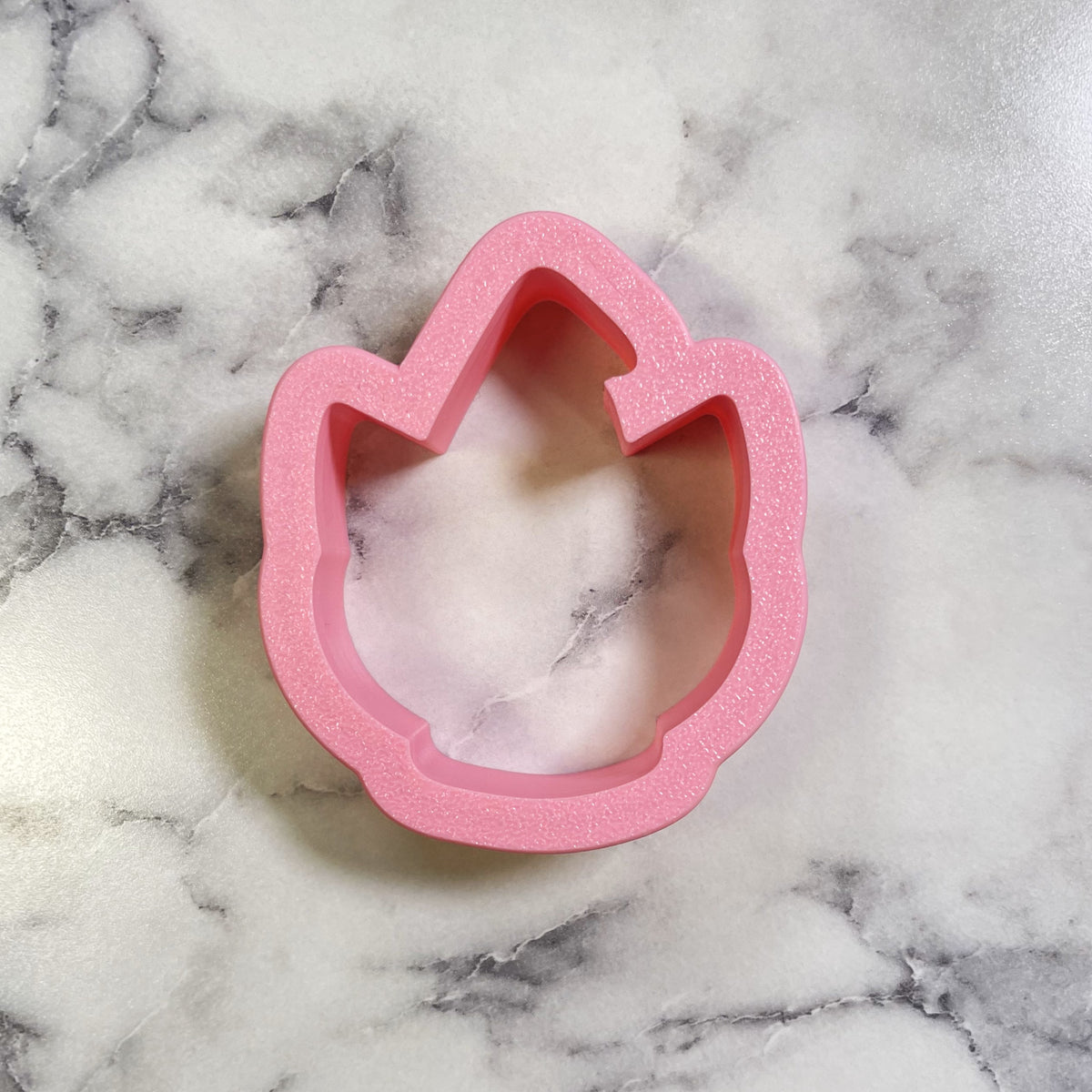 Pink glitter unicorn shaped metal cookie cutter ideal for mini cute chubby cat witch themed cookies