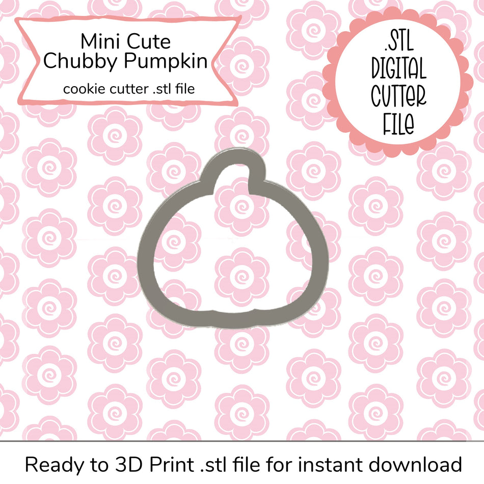 Mini Cute Chubby Pumpkin Cutter STL File (digital file)