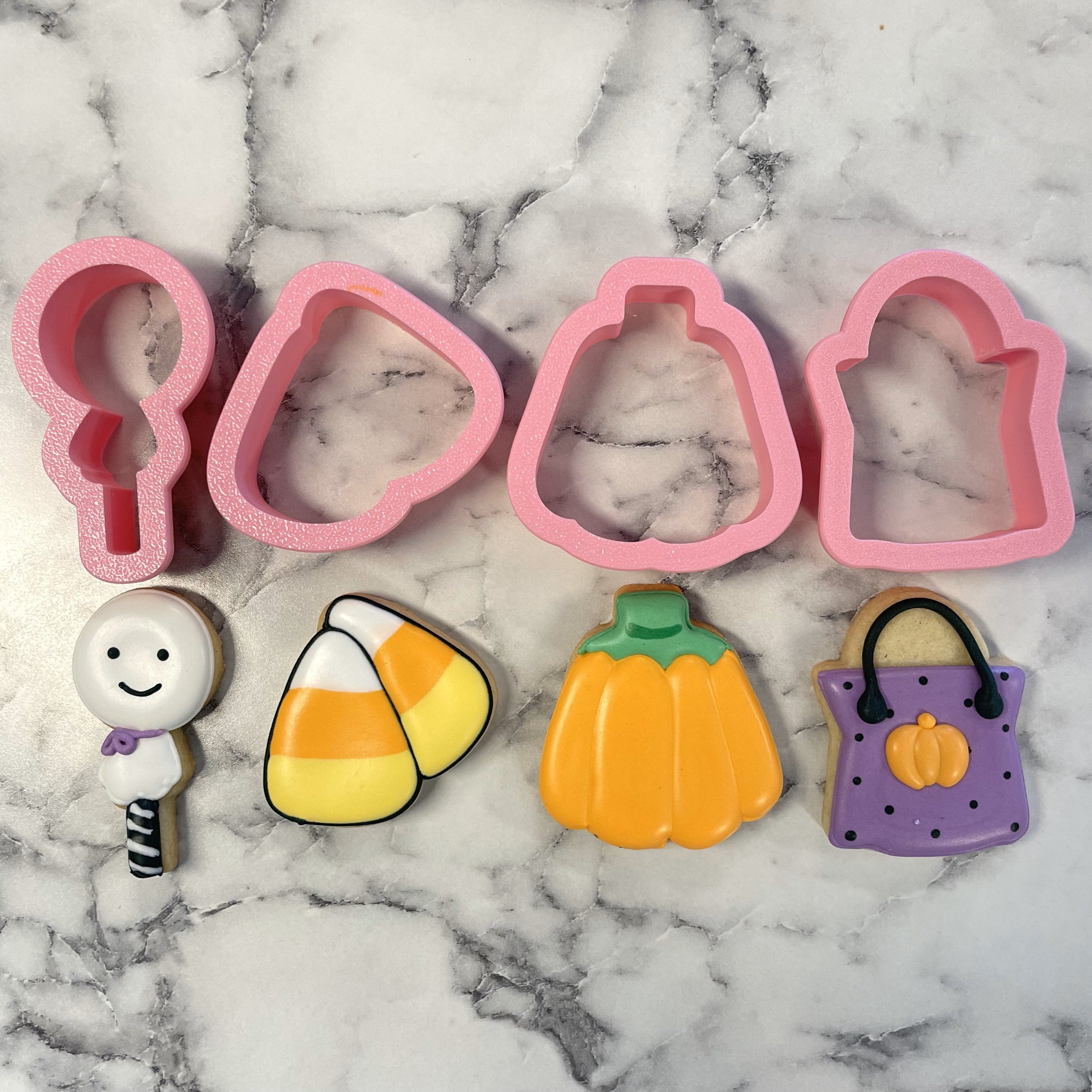 Mini Halloween Candy 4pc Flour Box Club Cookie Cutter Set