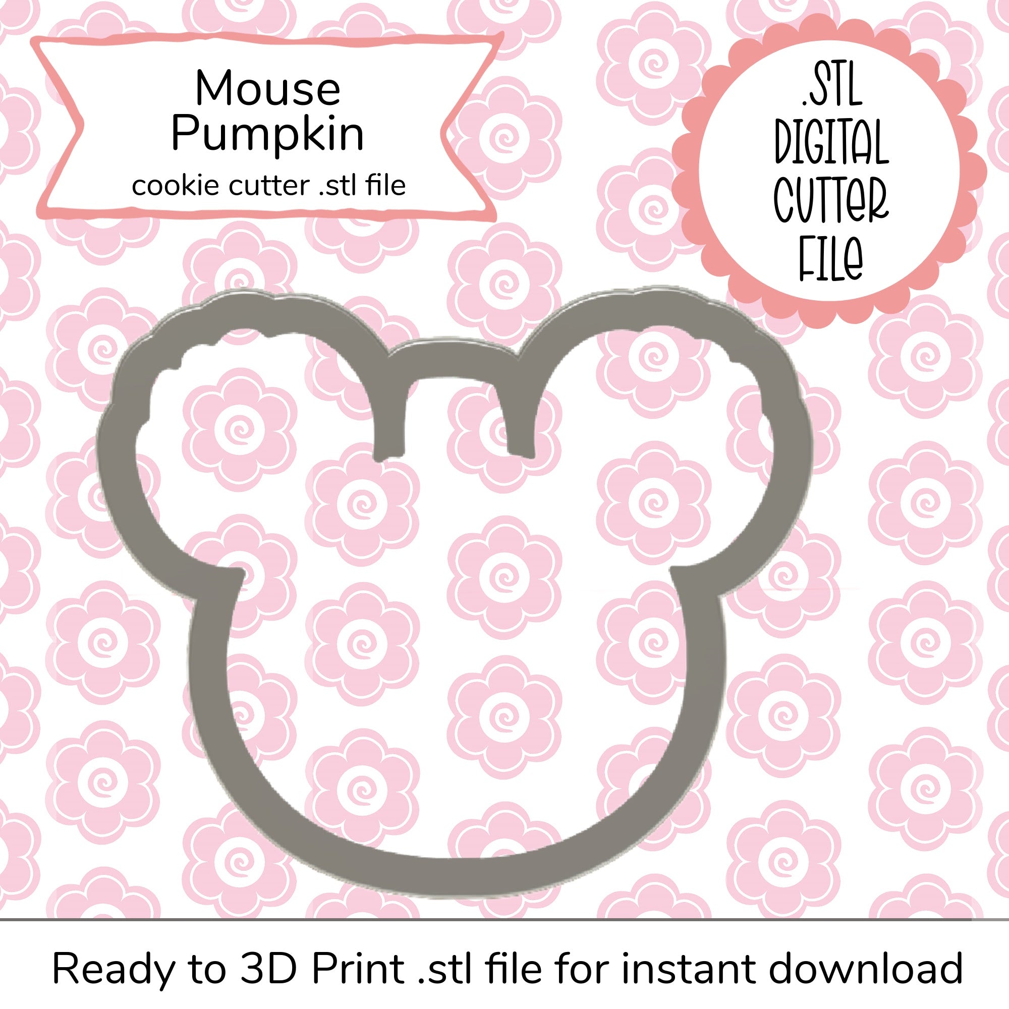 Mouse Pumpkin Cutter STL File (digital file)