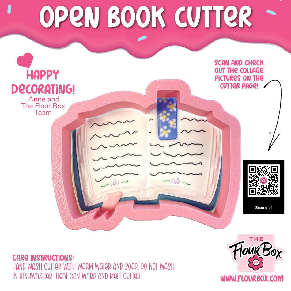 Open Book Cookie Cutter