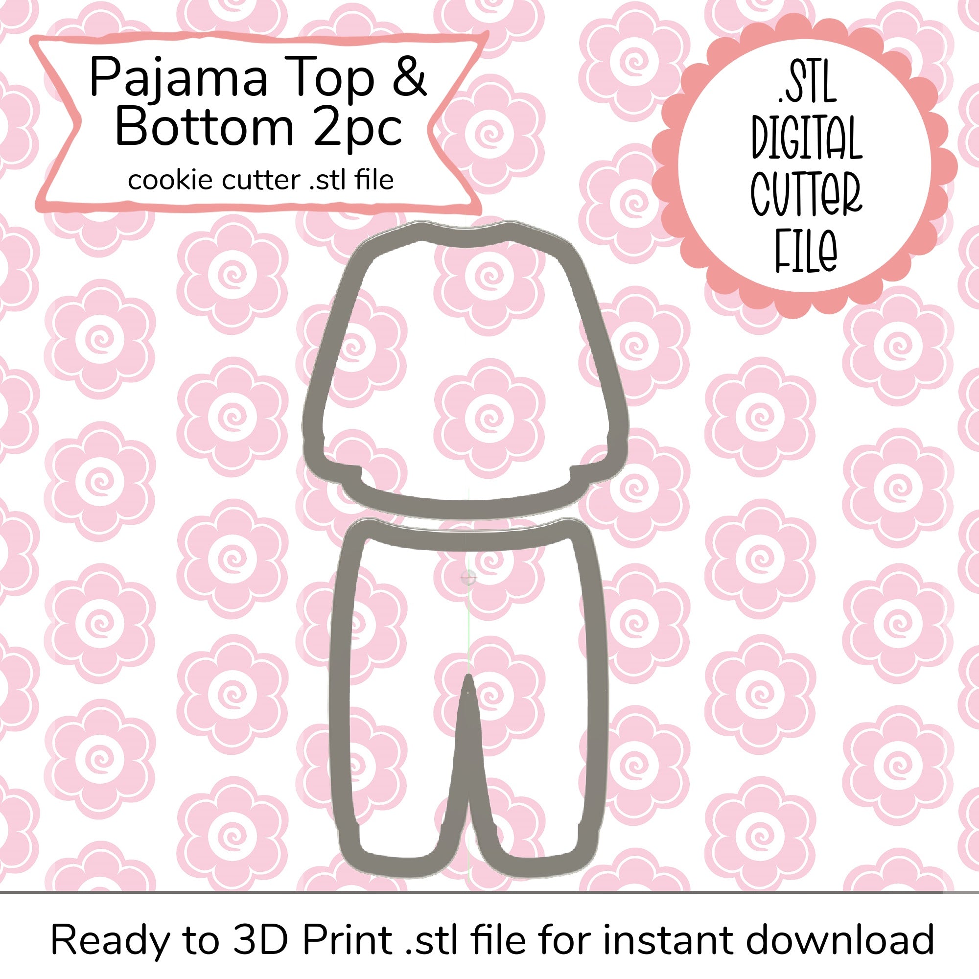 Christmas Pajamas STL Cutter File (digital file)