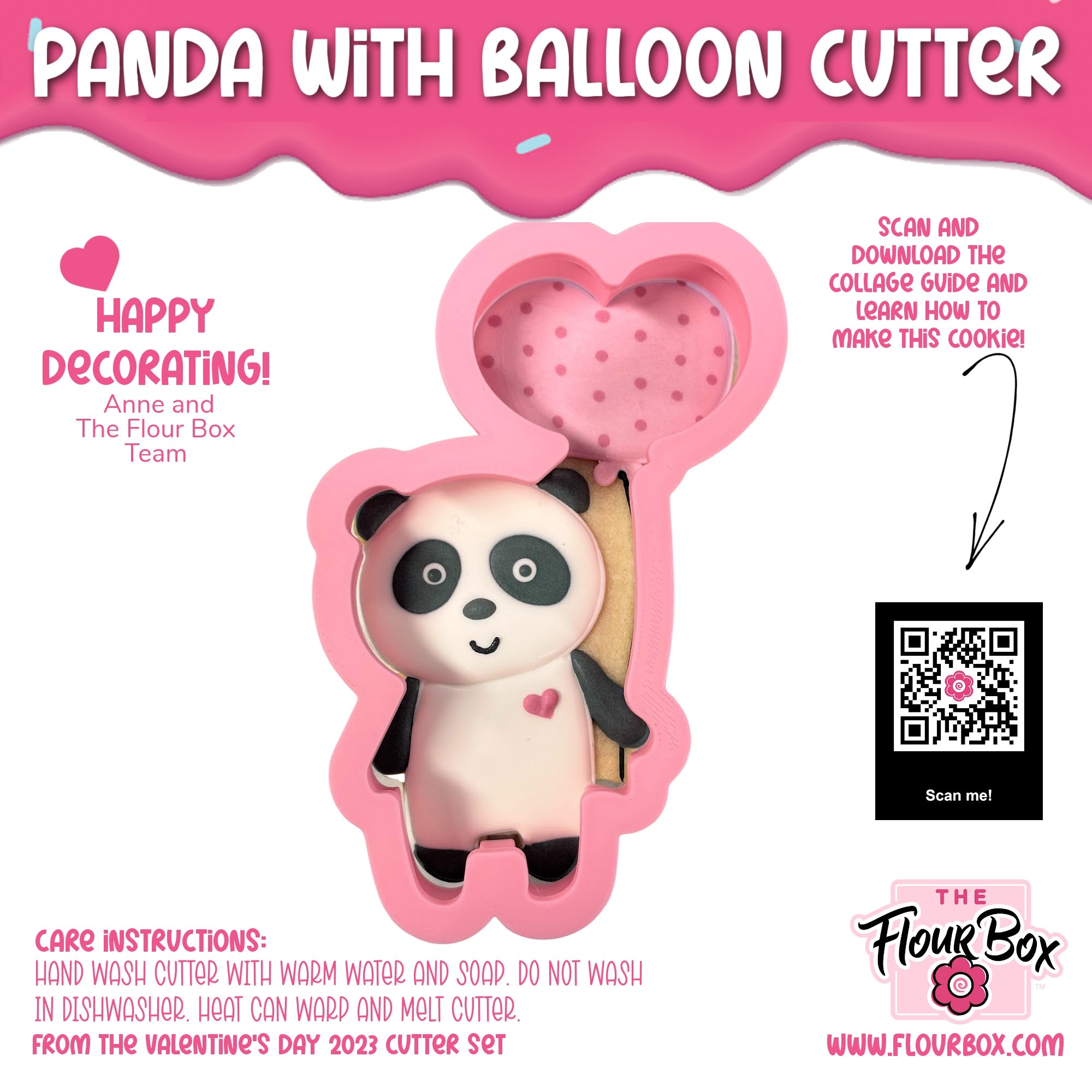 Panda with Balloon Cookie Cutter