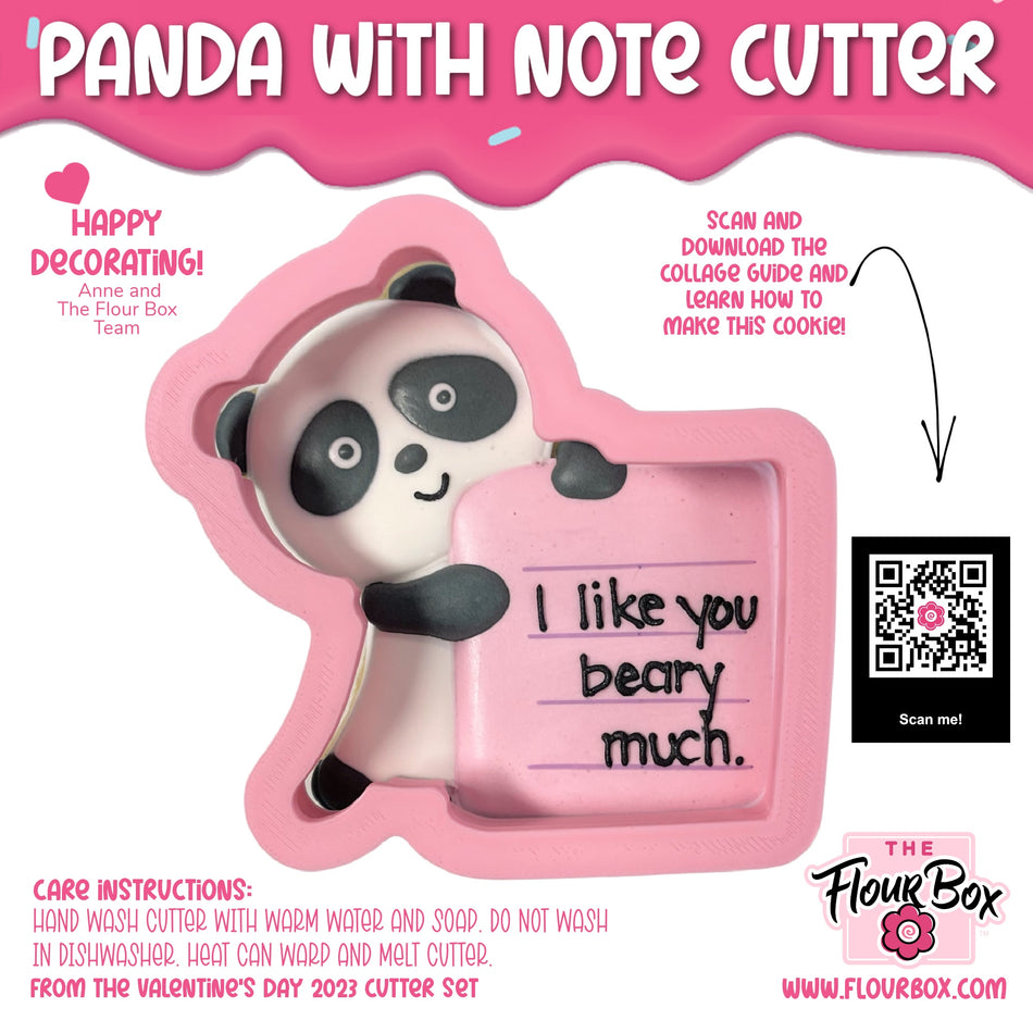 Panda with Note Cookie Cutter