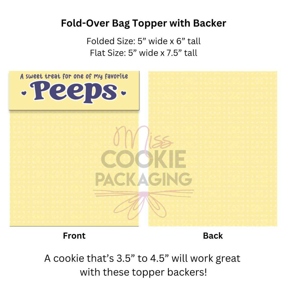 PEEPS Fold-Over Topper/Backer - QTY 25