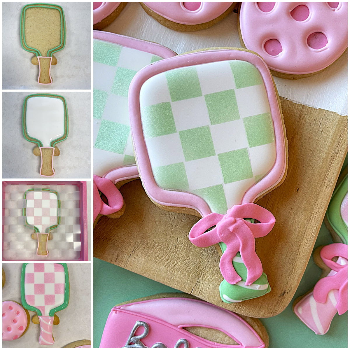 Pickleball Paddle with Bow Cookie Cutter