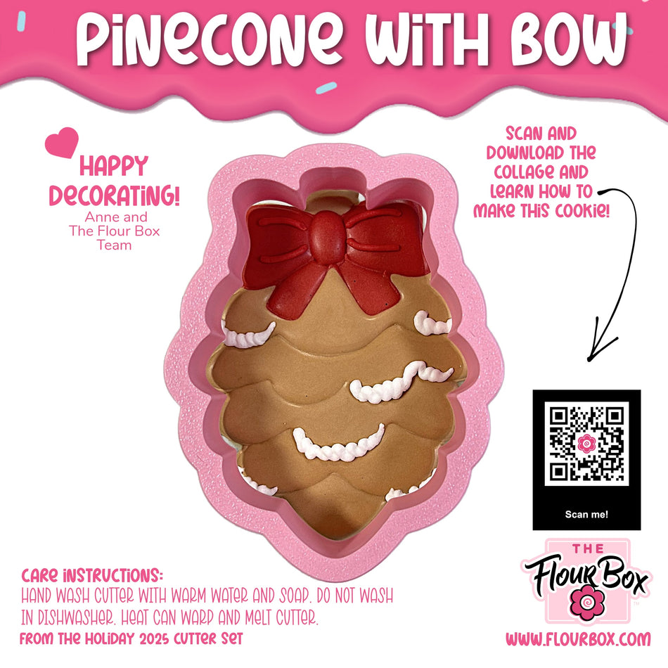 Pinecone with Bow Cookie Cutter