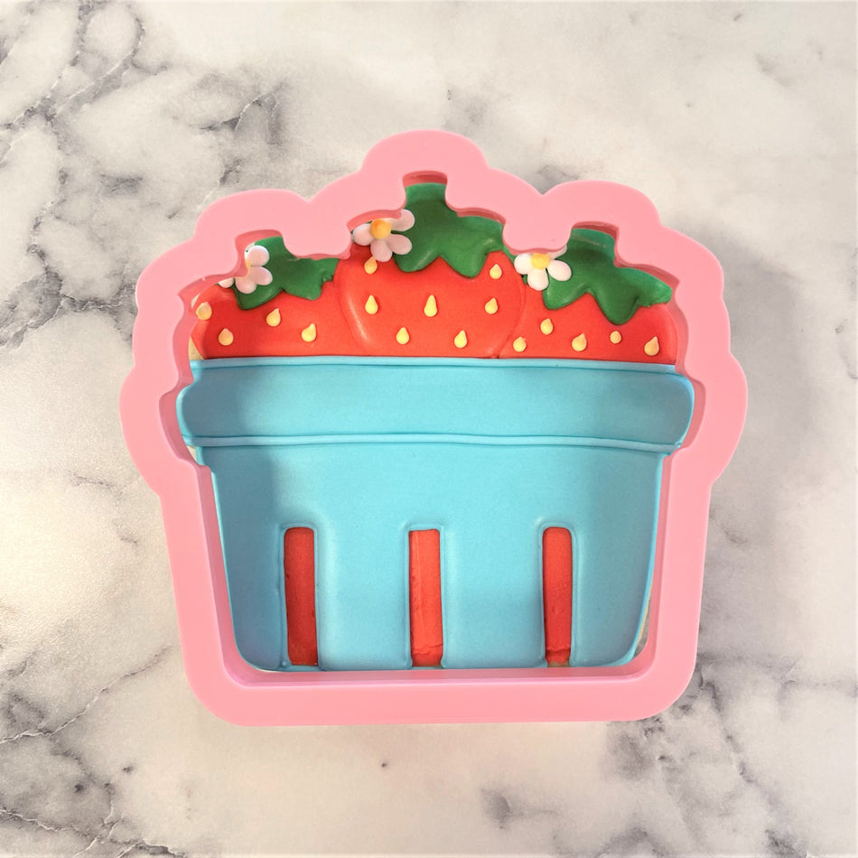 Strawberry Pint Flour Box Club Cookie Cutter