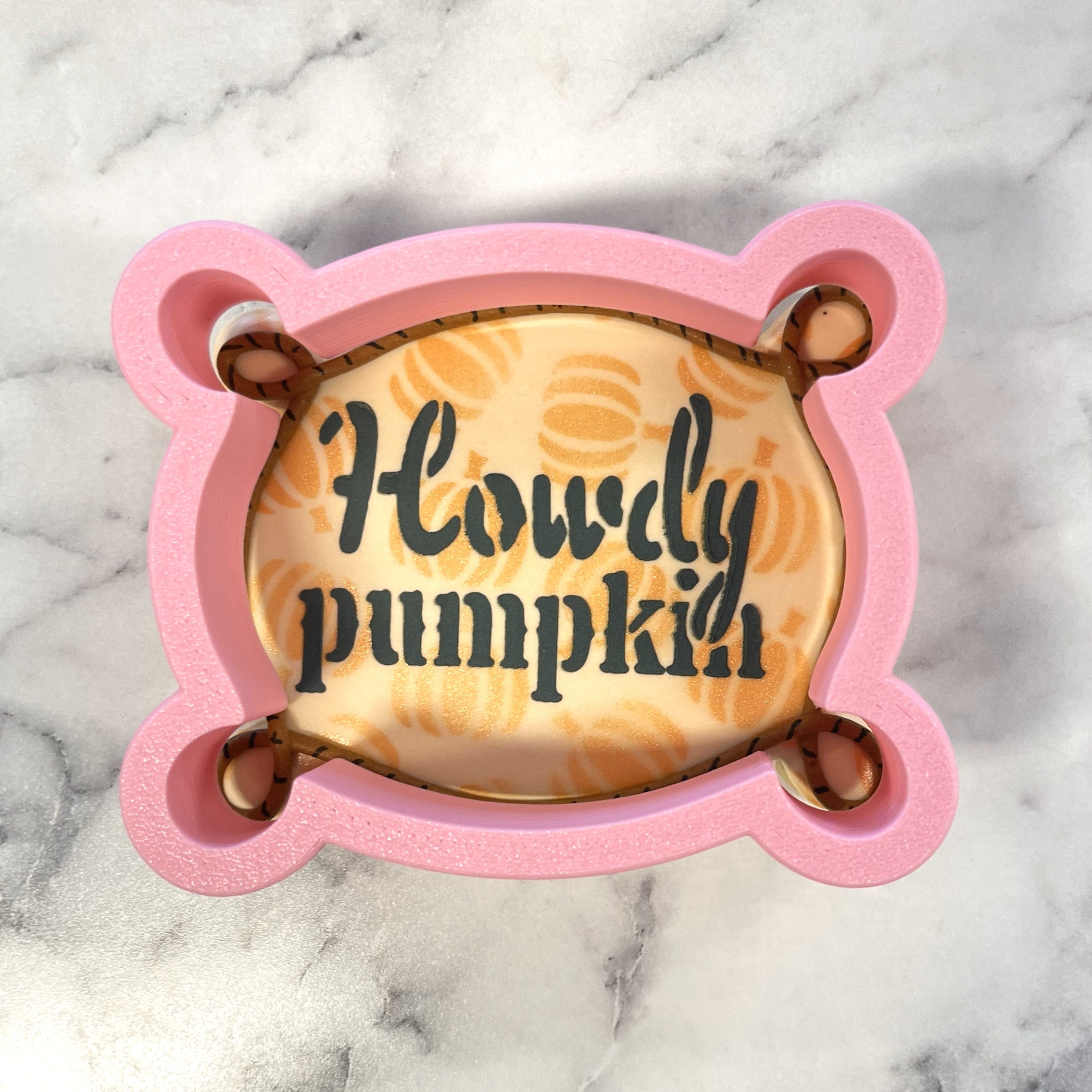 Western Plaque with Loops Cookie Cutter with Stencil