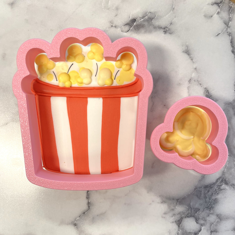 Popcorn Bucket with Mini Popcorn Cookie Cutter Set