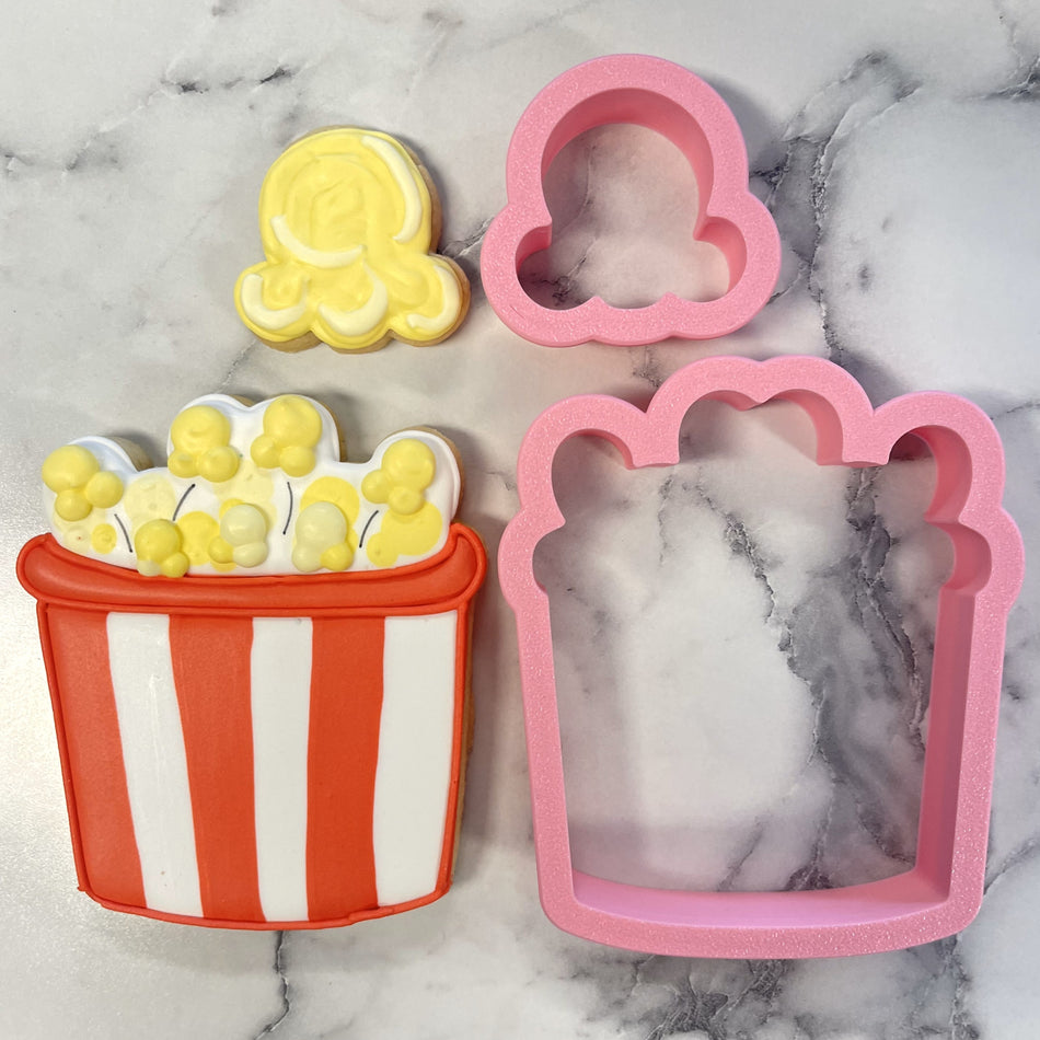 Popcorn Bucket with Mini Popcorn Cookie Cutter Set
