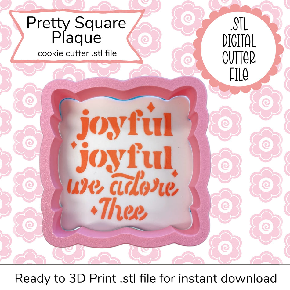 Pretty Square Plaque Cutter STL File (digital file)