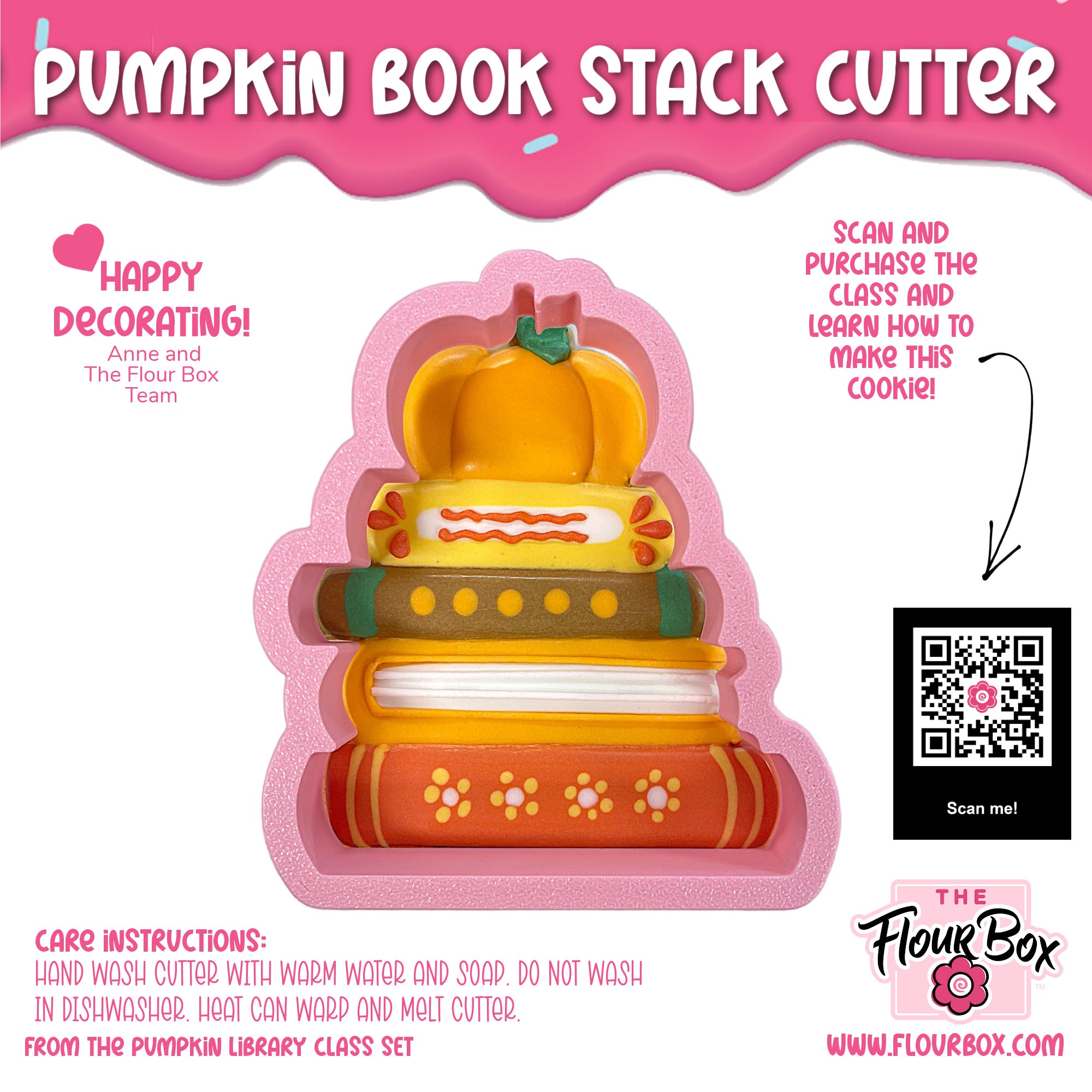 Pumpkin Book Stack Cookie Cutter
