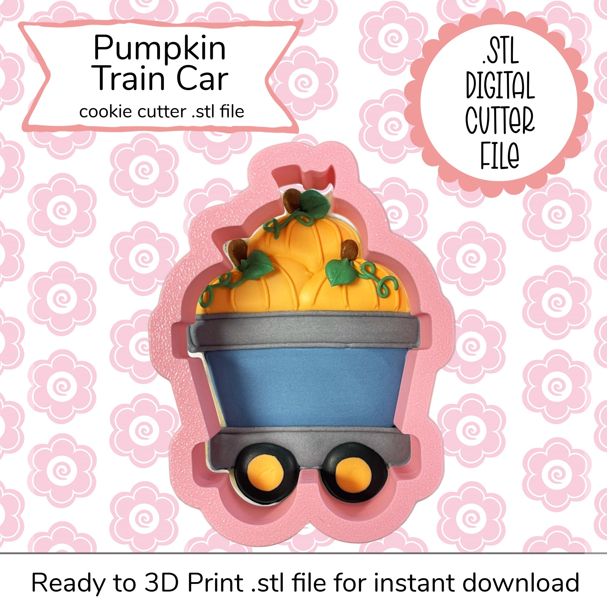 Pumpkin Train Car Cutter STL File (digital file)
