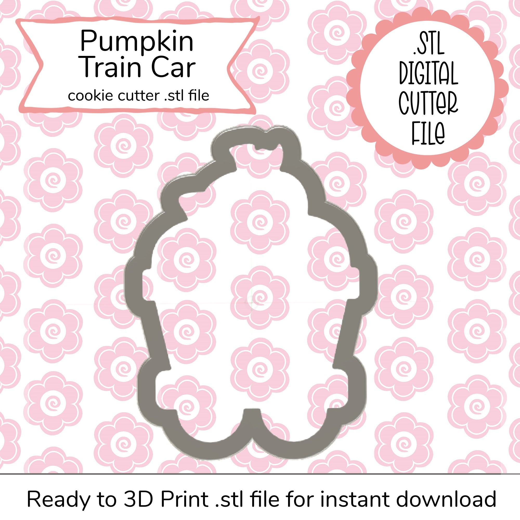 Pumpkin Train Car Cutter STL File (digital file)
