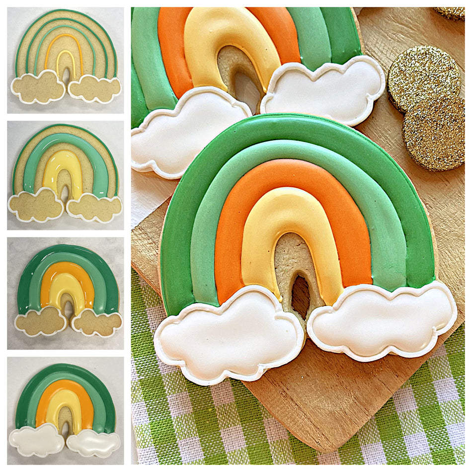 Classic Rainbow with Clouds Cookie Cutter