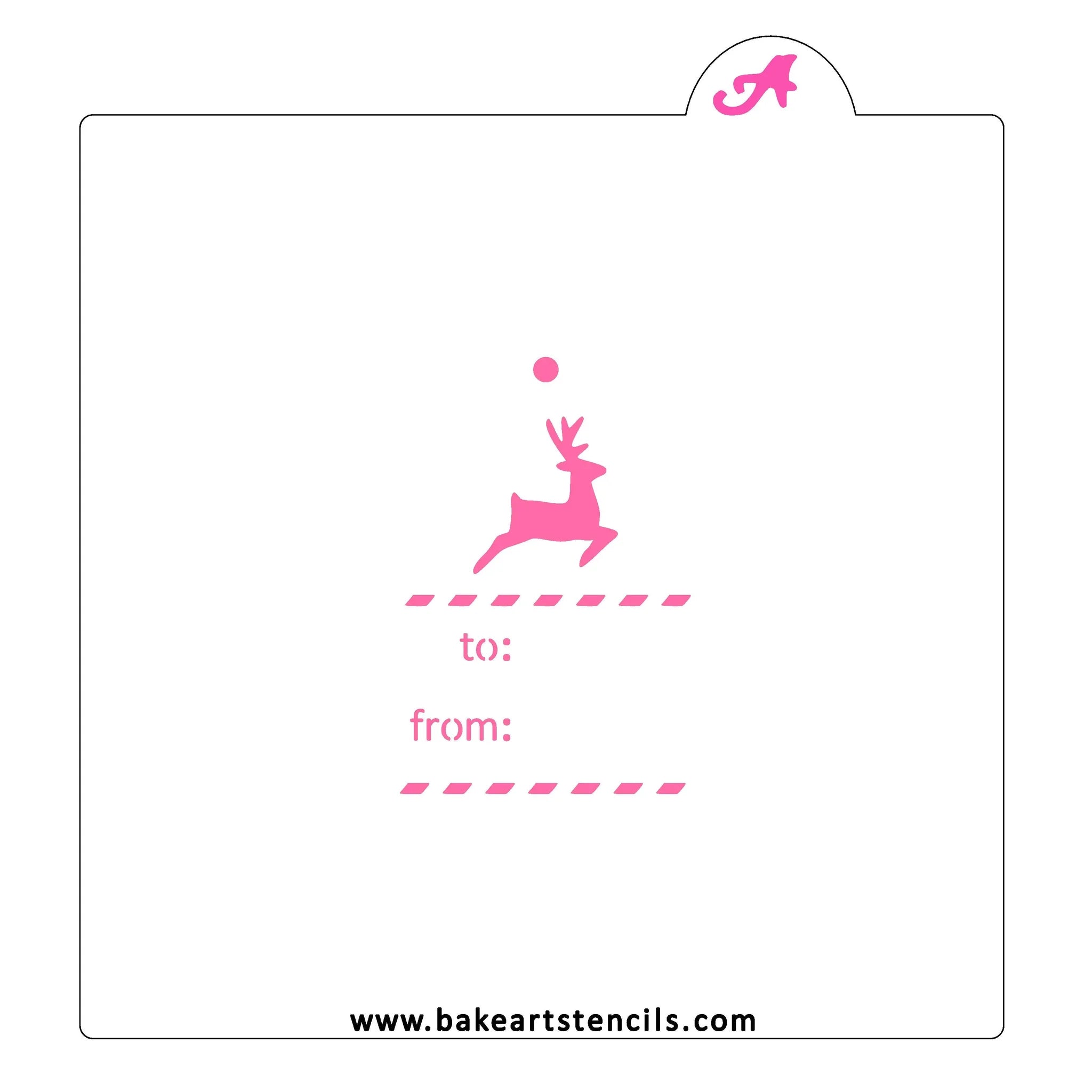 Reindeer Gift Tag BakeArt Stencil – The Flour Box