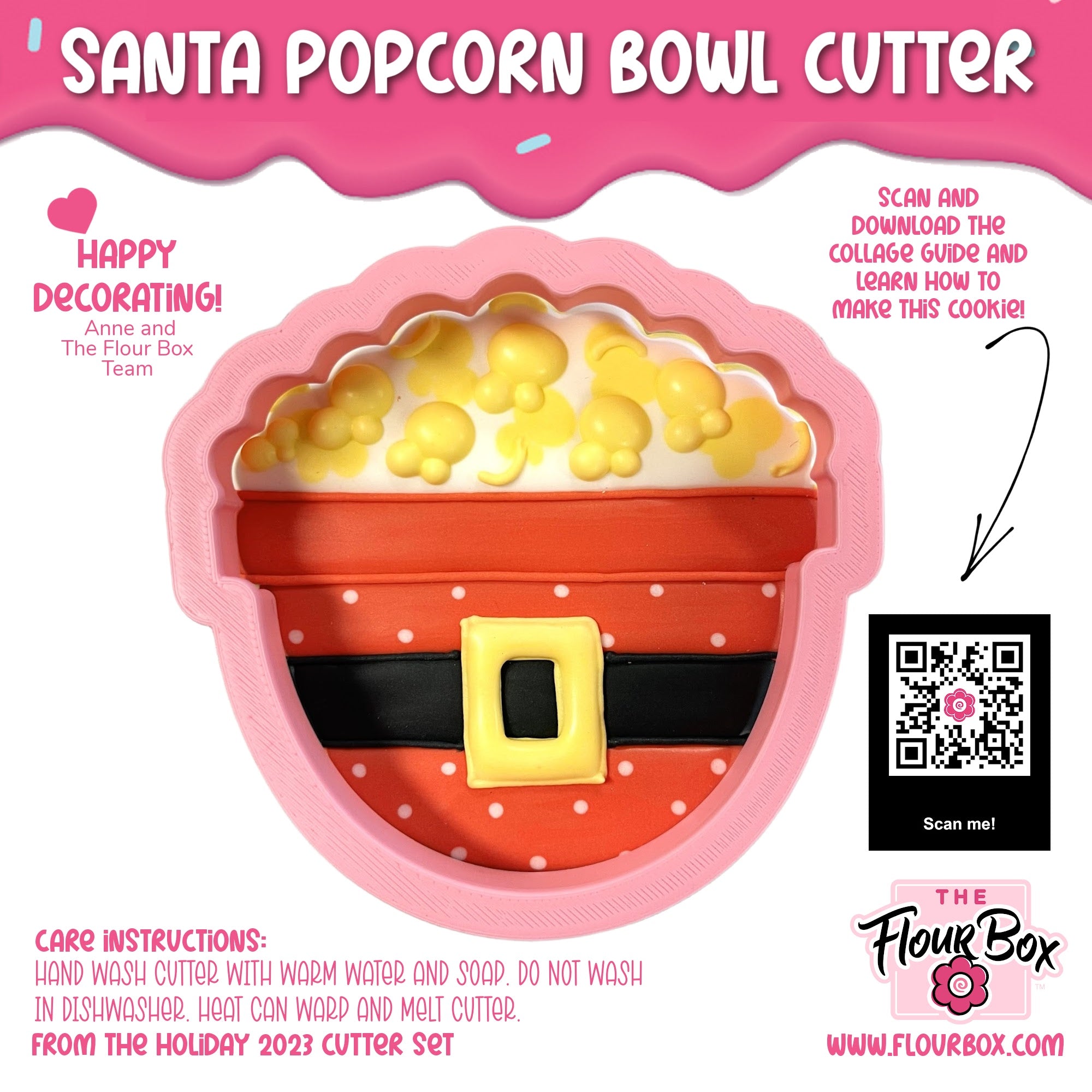 Santa Popcorn Bowl Cookie Cutter