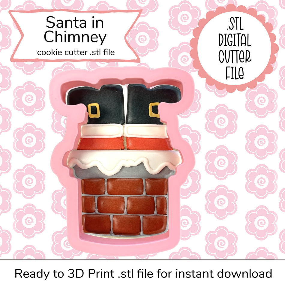 Santa in Chimney Cutter STL File (digital file)