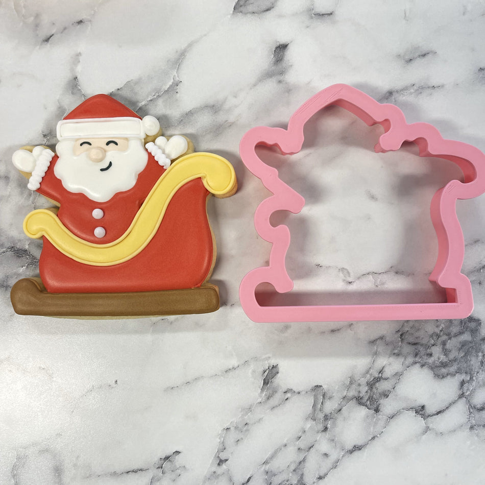 Santa in Sleigh Cookie Cutter