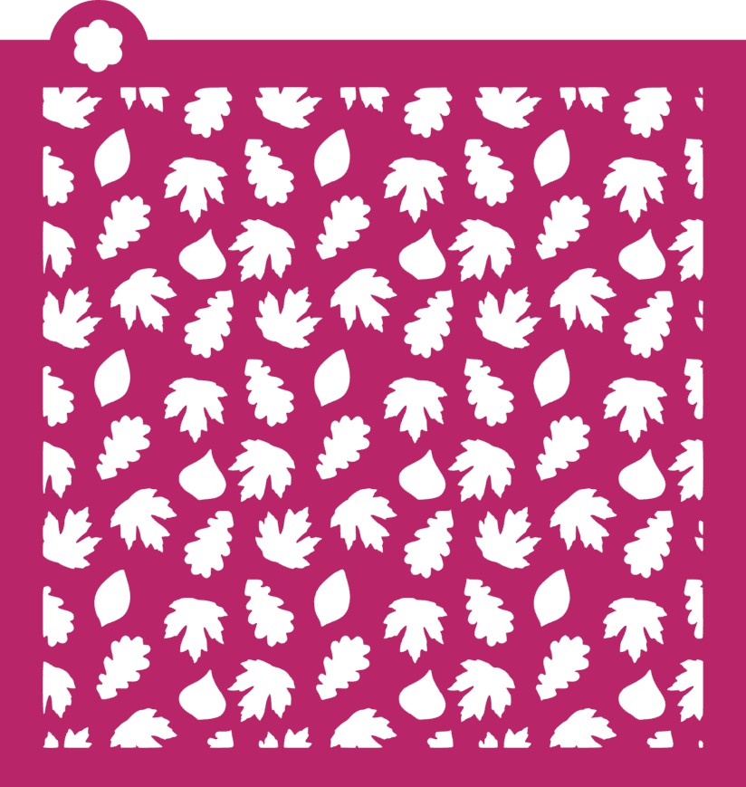 Scattered Leaves Club Box Stencil