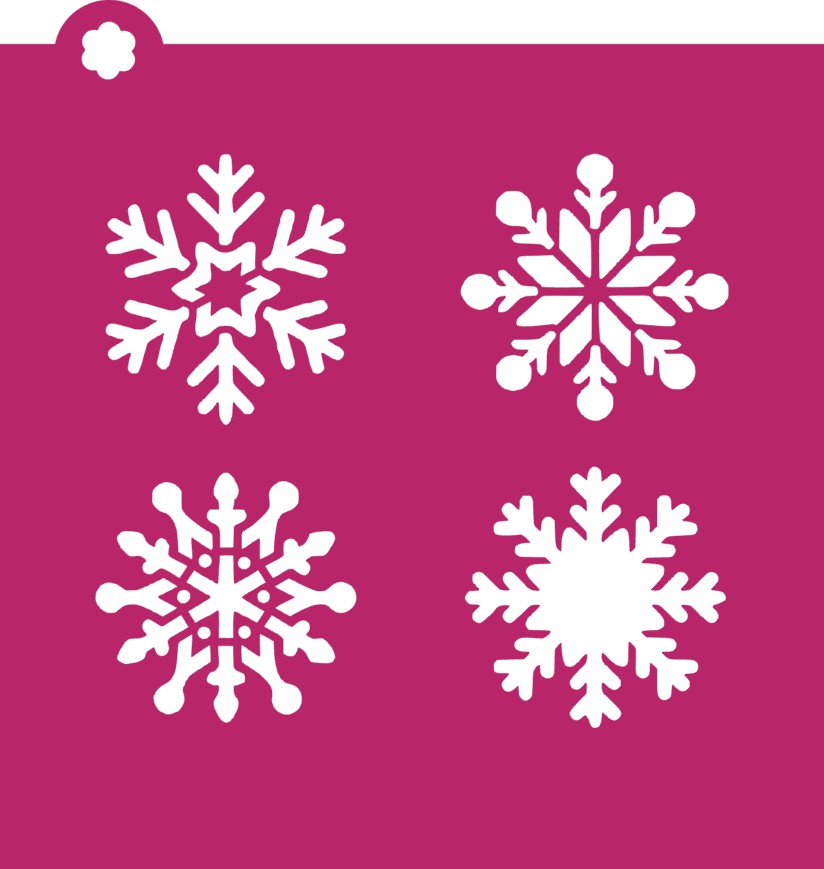 Snowflake Four Designs Club Box Stencil