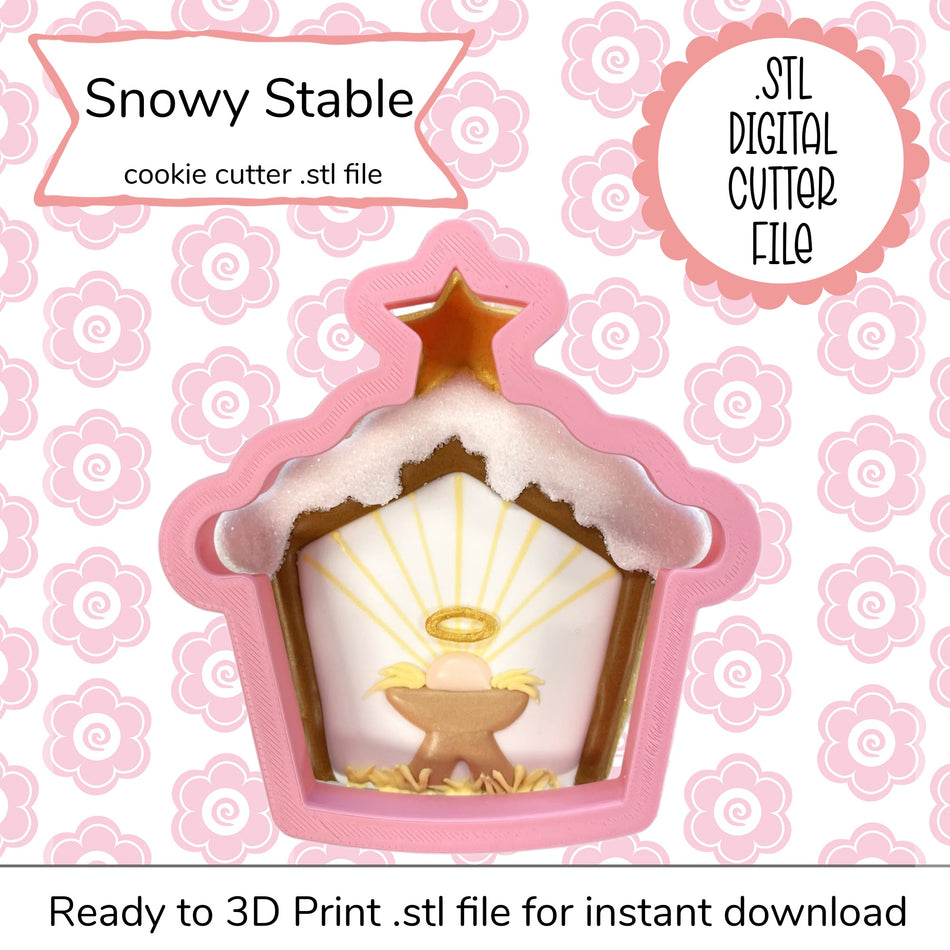 Snowy Stable Cutter STL File (digital file)