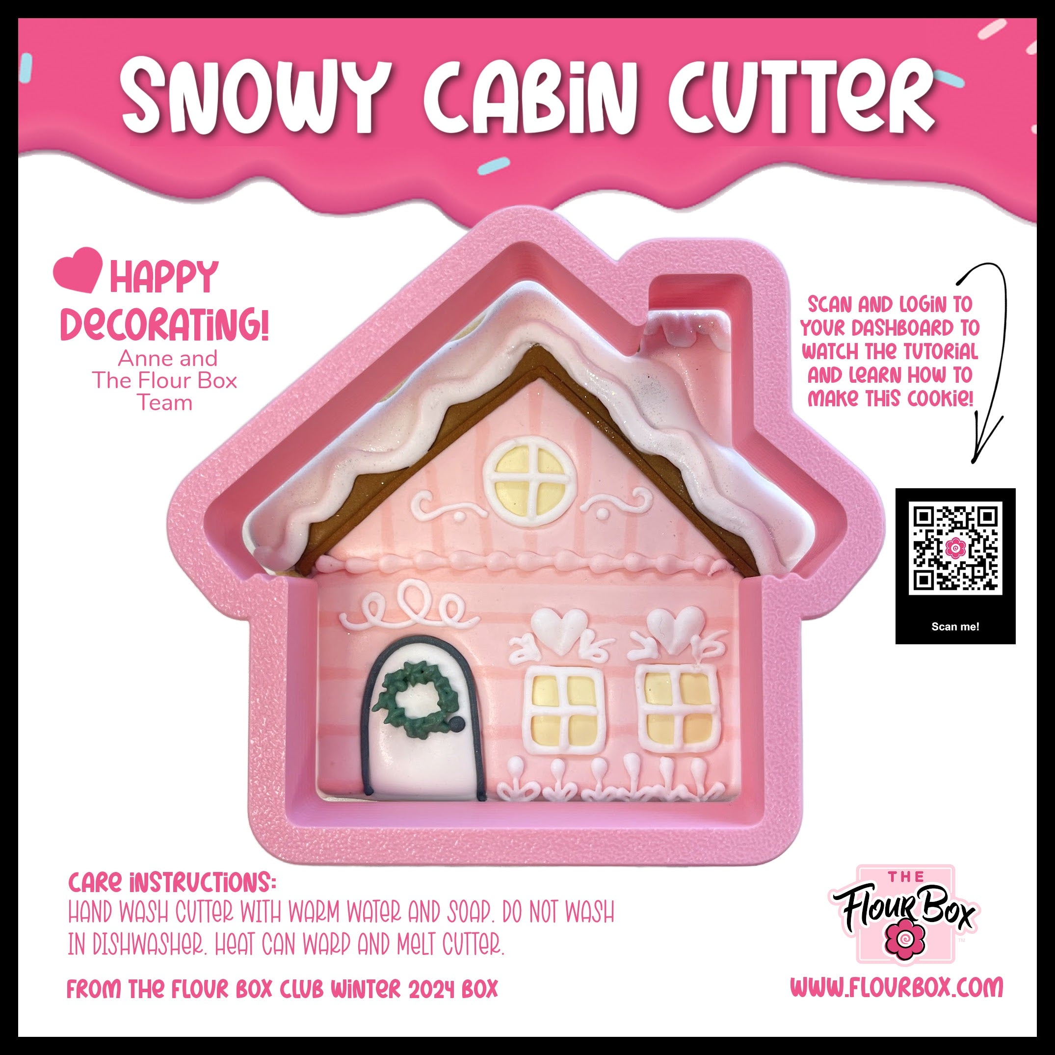Snowy Cabin Flour Box Club Cookie Cutter