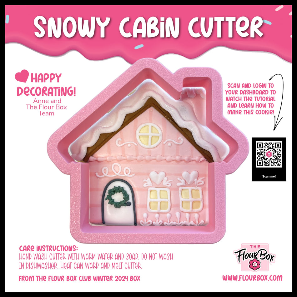 Snowy Cabin Flour Box Club Cookie Cutter