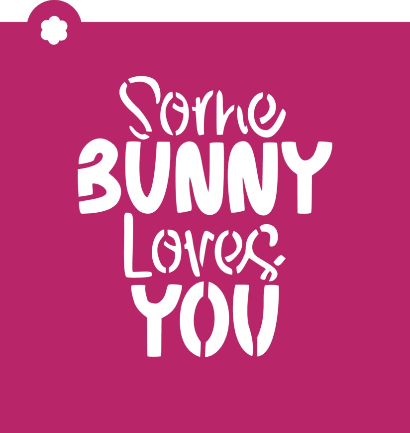 Some Bunny Loves You Plaque Cookie Cutter with Stencil SET