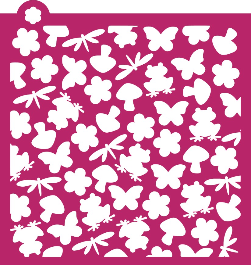 Spring Background Flour Box Stencil