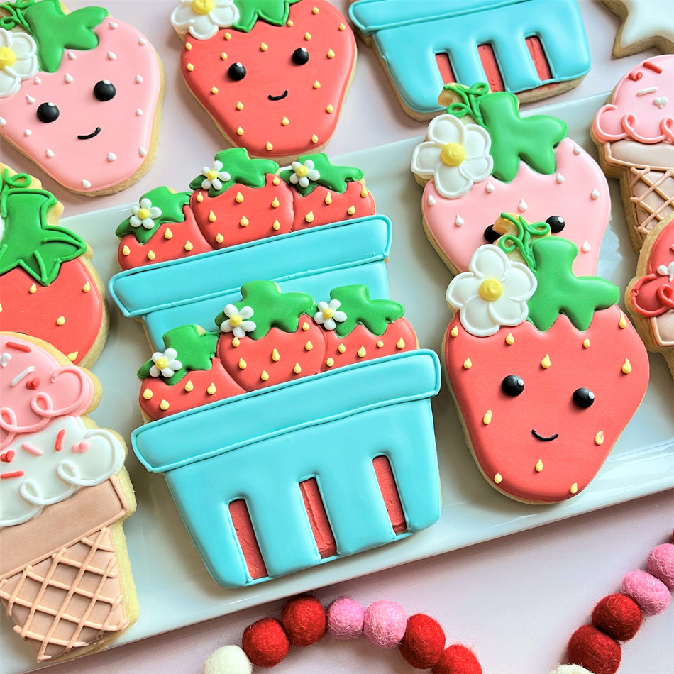 Strawberry Pint Flour Box Club Cookie Cutter