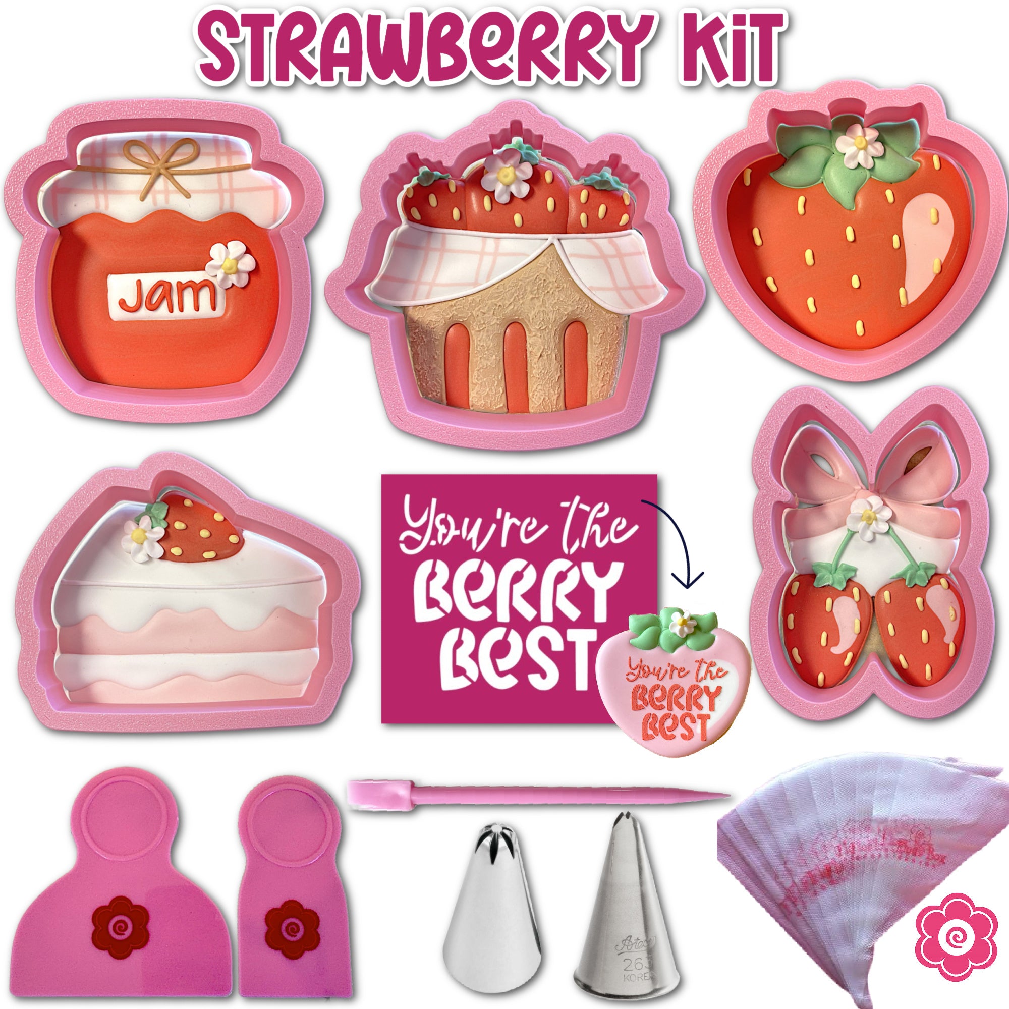 Strawberry Cookie Decorating Kit
