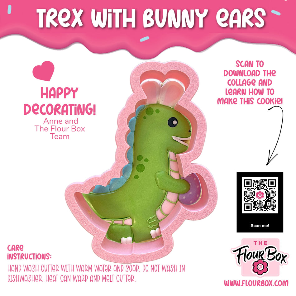 T-Rex with Bunny Ears Cookie Cutter