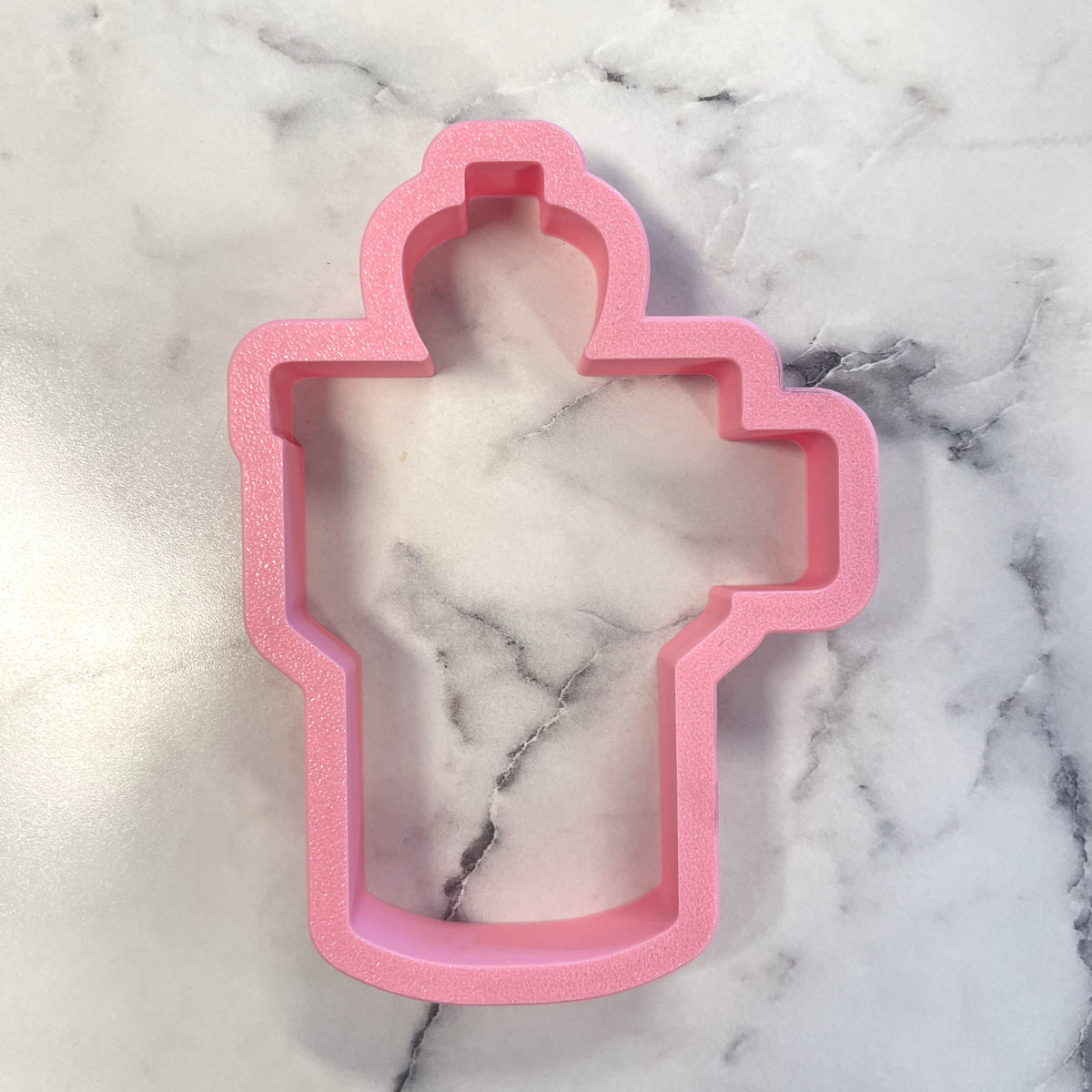 Pink glittery plastic robot costume cookie cutter for teacher tumbler themed baking and crafting projects