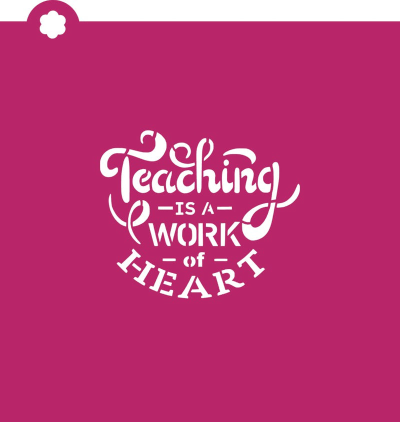 Apple with Leaf Cookie Cutter with Teaching is a Work of Heart STENCIL