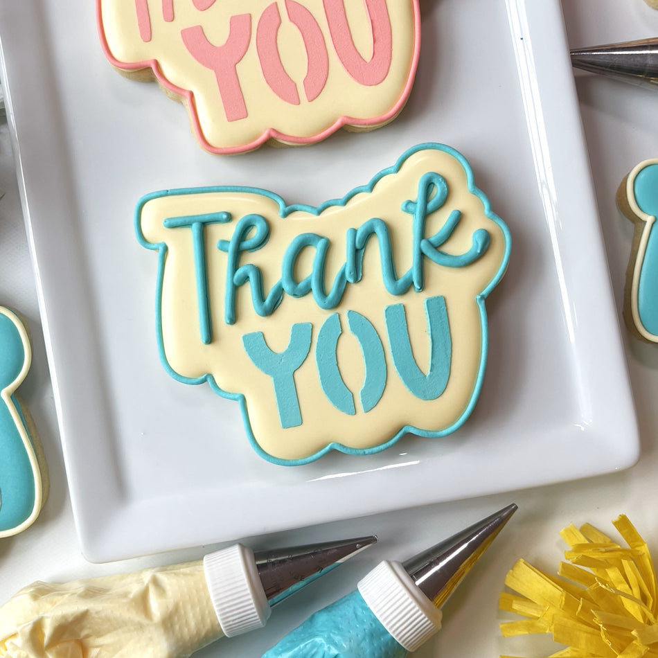 Thank You Cookie Cutter and Stencil Set