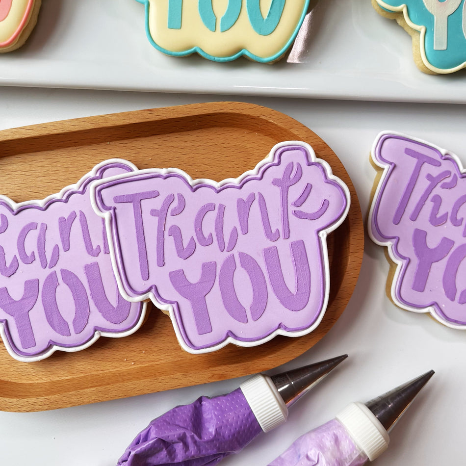 Thank You Cookie Cutter and Stencil Set