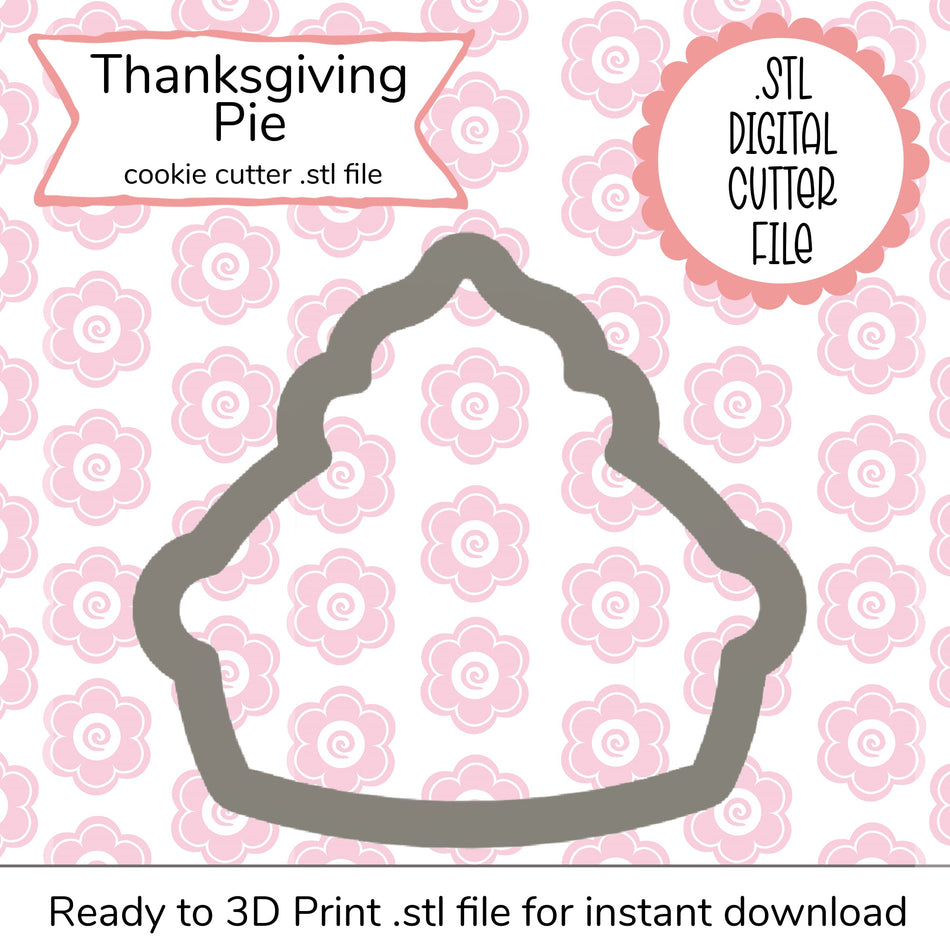 Thanksgiving Pie Cutter STL File (digital file)