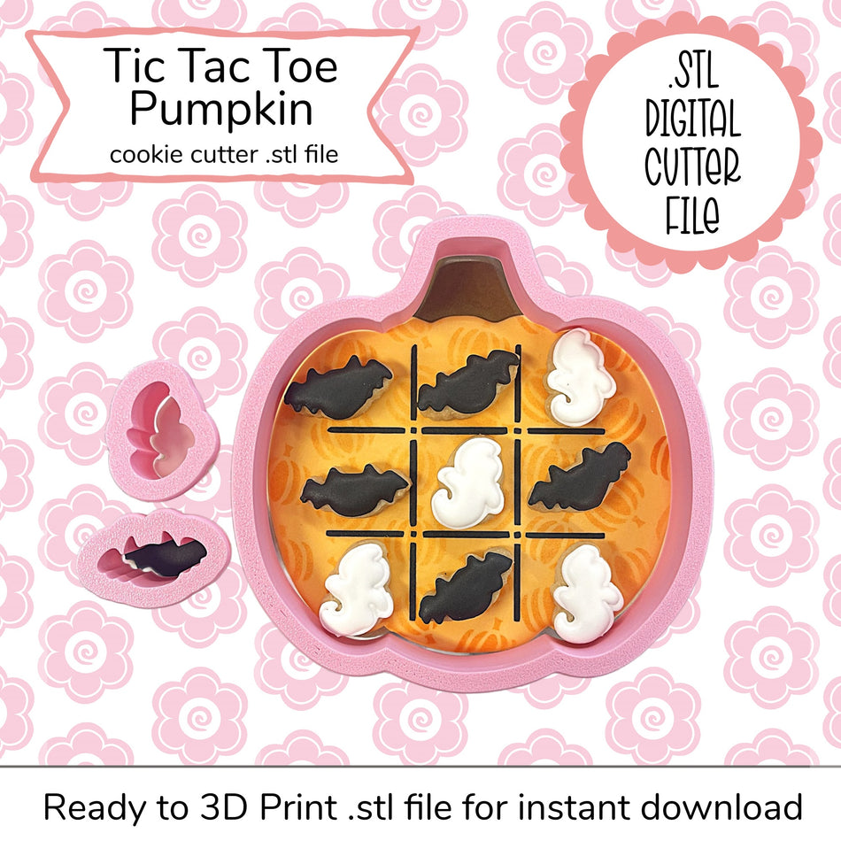 Pumpkin Tic Tac Toe Set Cutter STL Files (3 digital files)