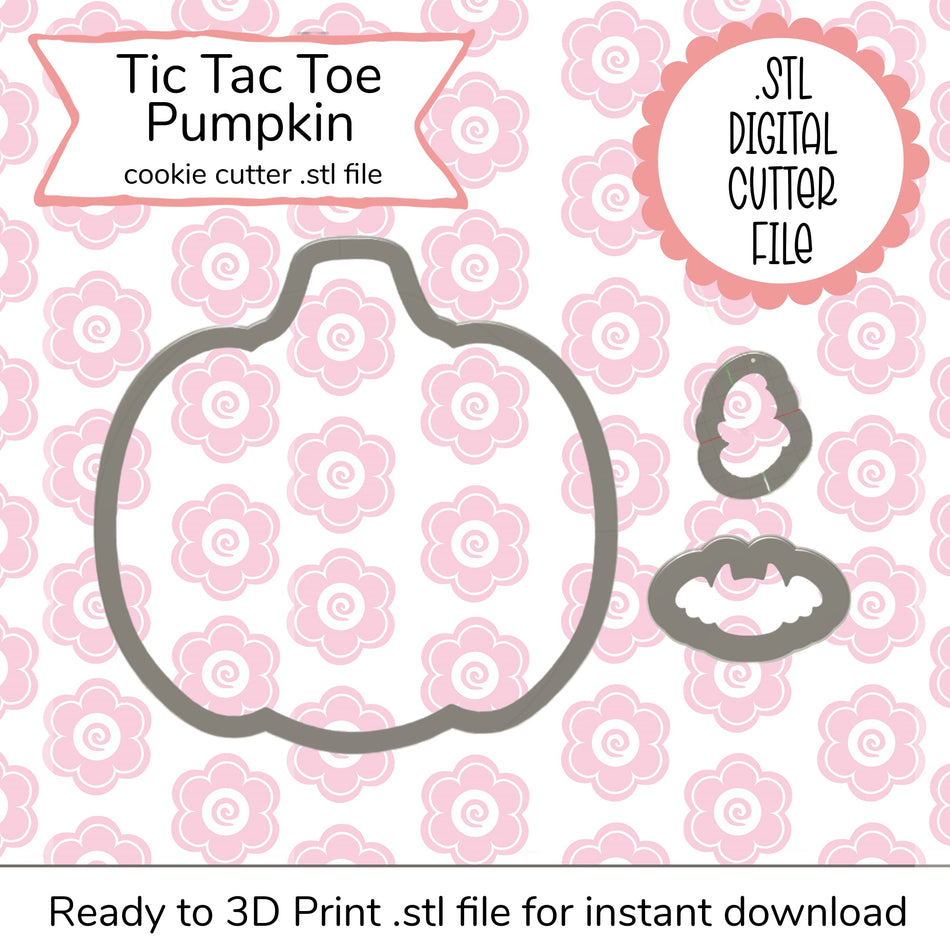 Pumpkin Tic Tac Toe Set Cutter STL Files (3 digital files)