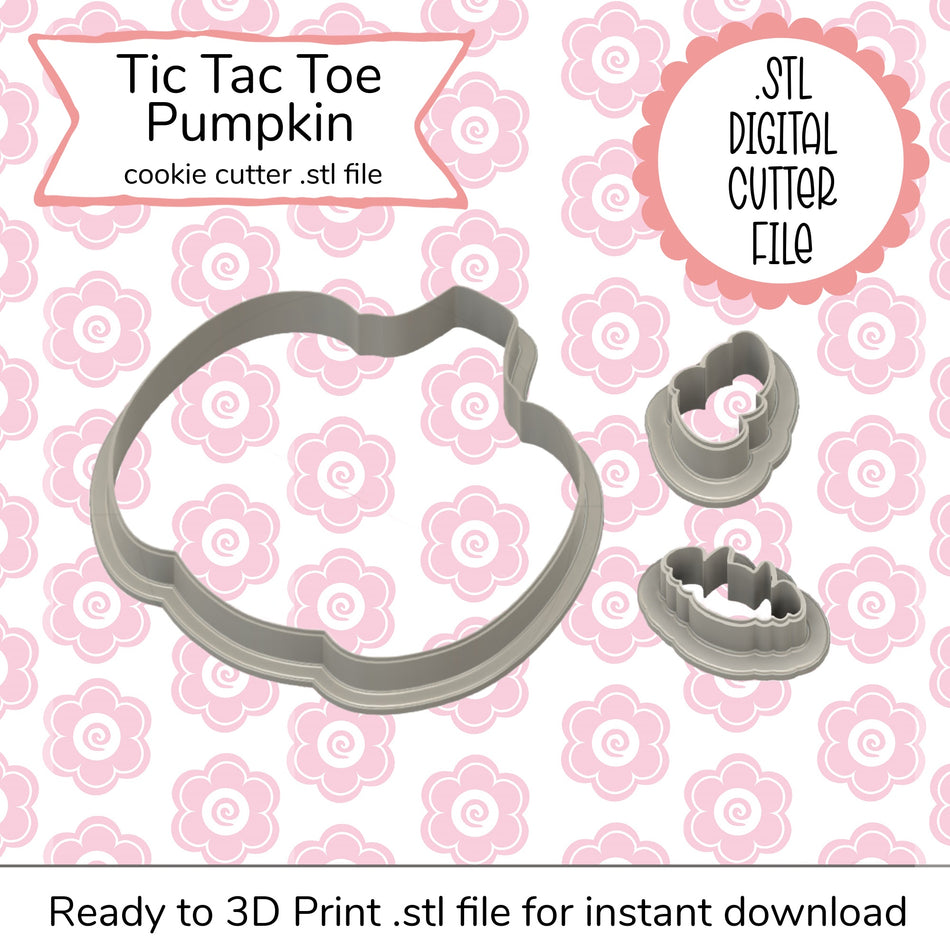 Pumpkin Tic Tac Toe Set Cutter STL Files (3 digital files)