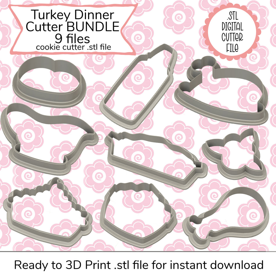 Turkey Dinner Cutter Bundle STL File (digital file)