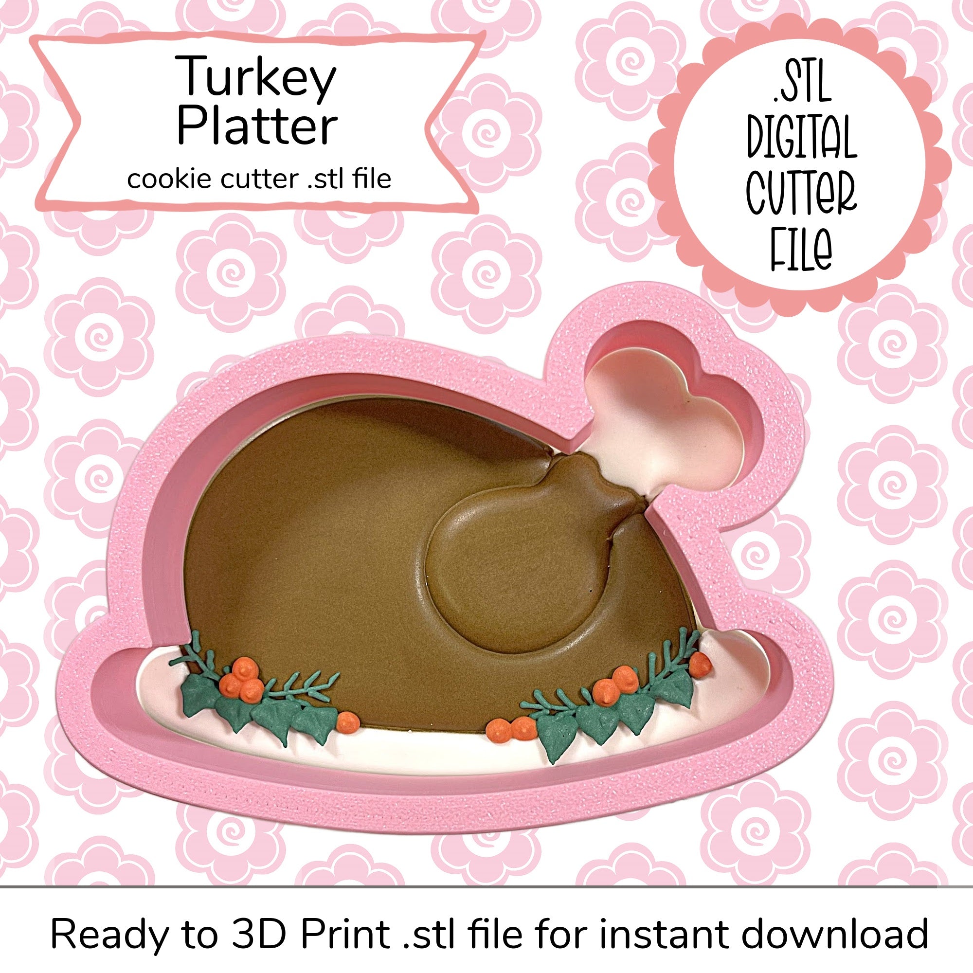 Turkey Platter Cutter STL File (digital file)