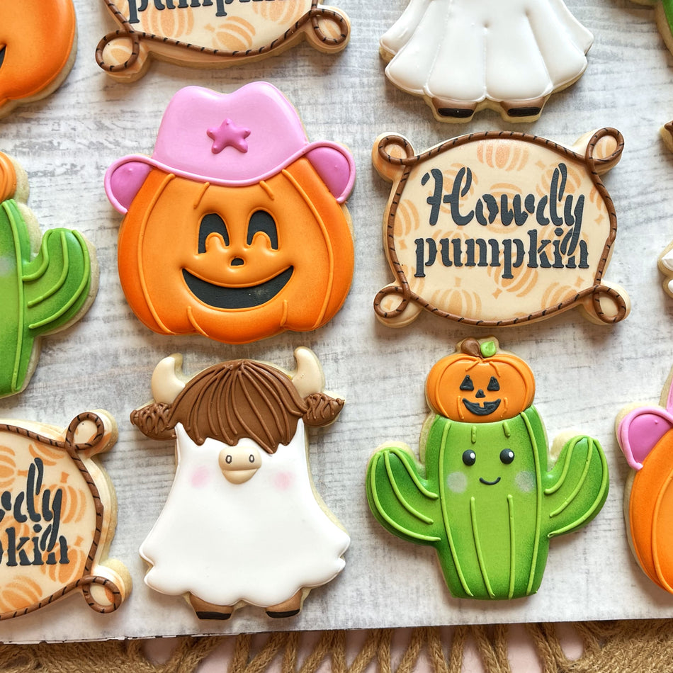 Western Halloween Cookie Cutter Bundle with Stencil